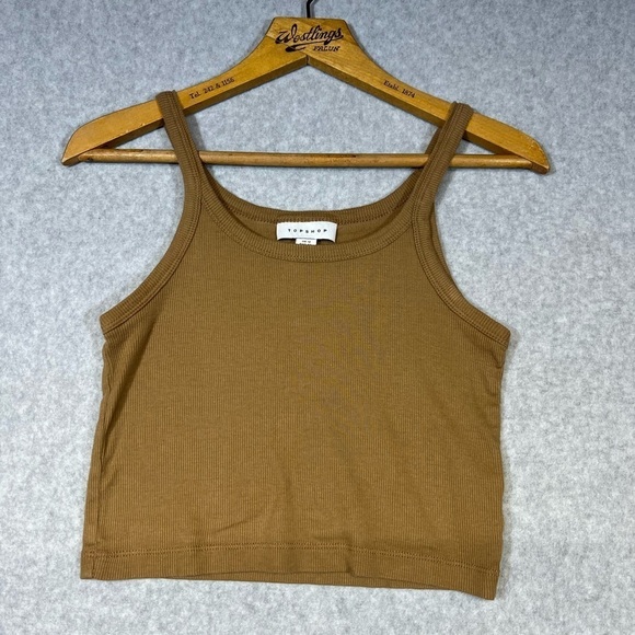 Top Shop Tee Shirt Woman's Cropped Ribbbed 8 - Picture 1 of 3